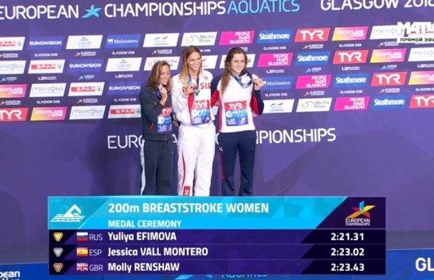Юлия Ефимова выиграла второе золото на чемпионате Европы в Глазго